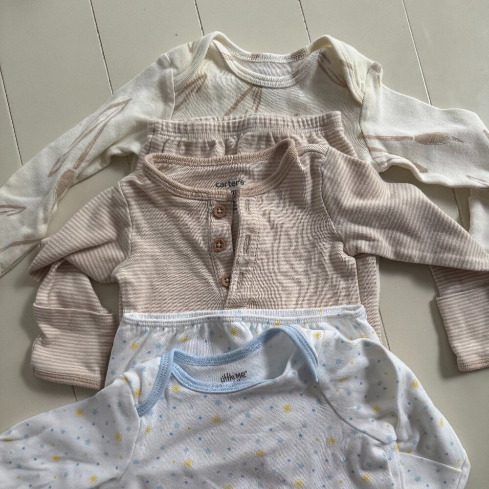 Three 0-3mo Sleep Sacks - assorted brands